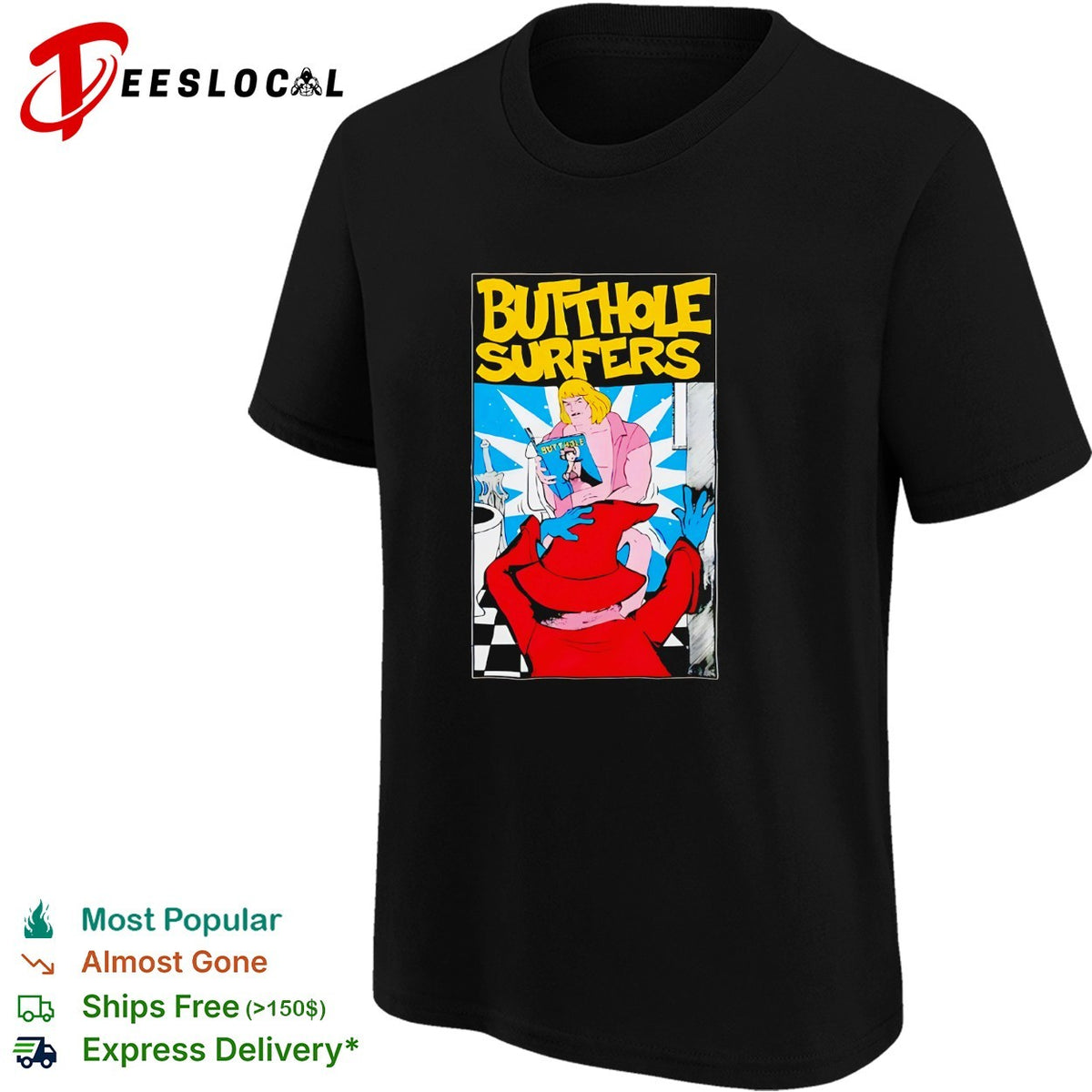 Butthole Surfers He Man Masters of the Universe Orko on the Toilet parody shirt