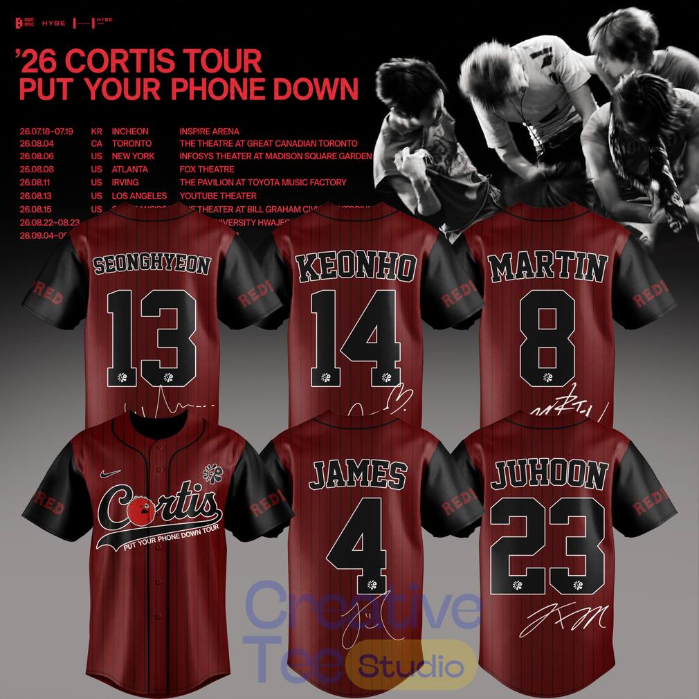 CORTIS Put Your Phone Down Tour 2026 Baseball Jersey