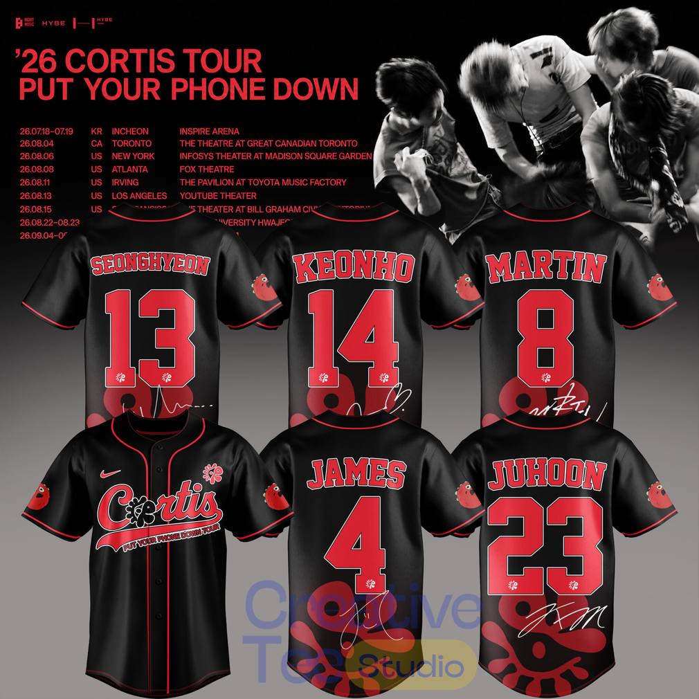 CORTIS Put Your Phone Down Tour 2026 Baseball Jersey