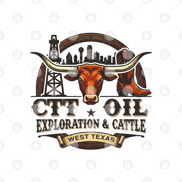 CTT Oil Exploration & Cattle West Texas Landman T Shirt
