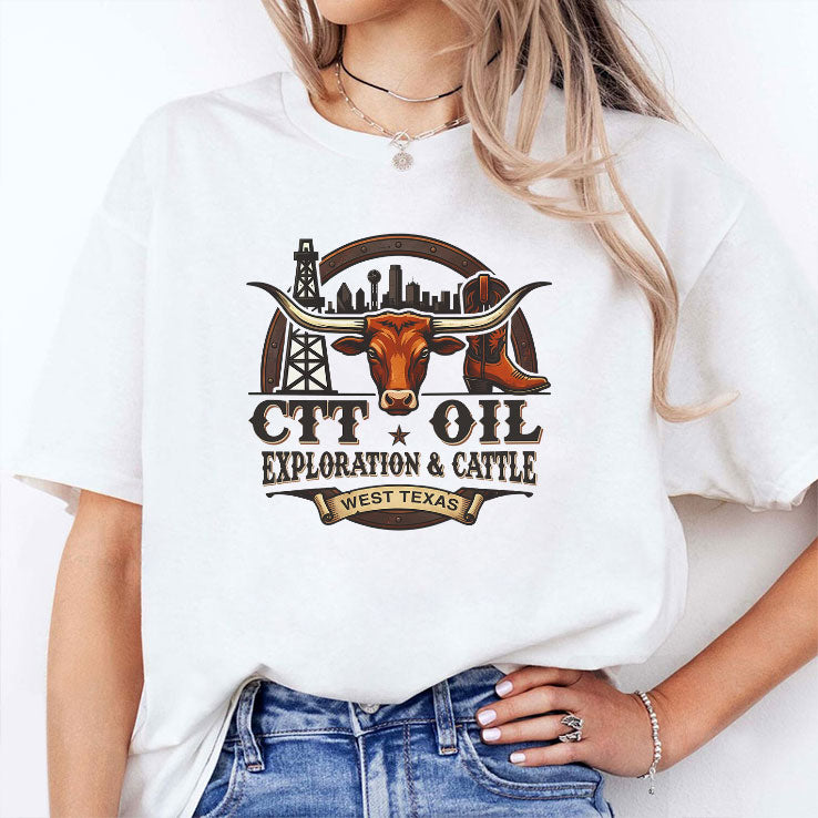 CTT Oil Exploration & Cattle West Texas Landman T Shirt