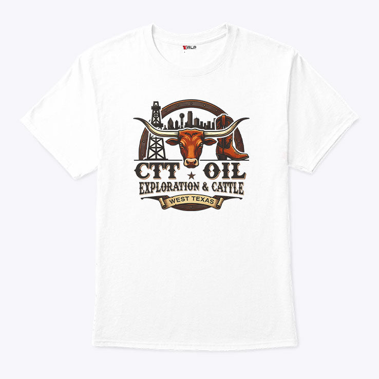 CTT Oil Exploration & Cattle West Texas Landman T Shirt