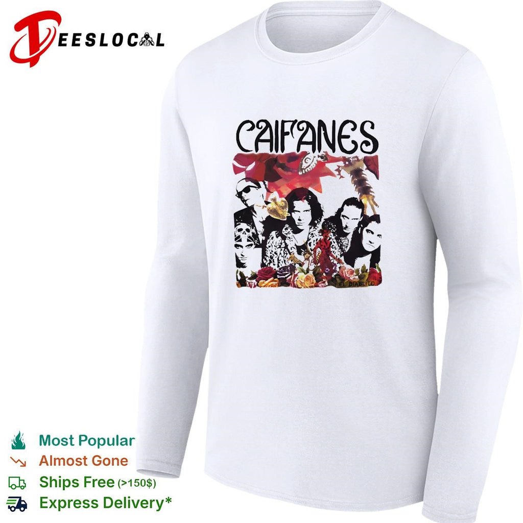 Caifanes band portrait collage with floral border illustration graphic shirt