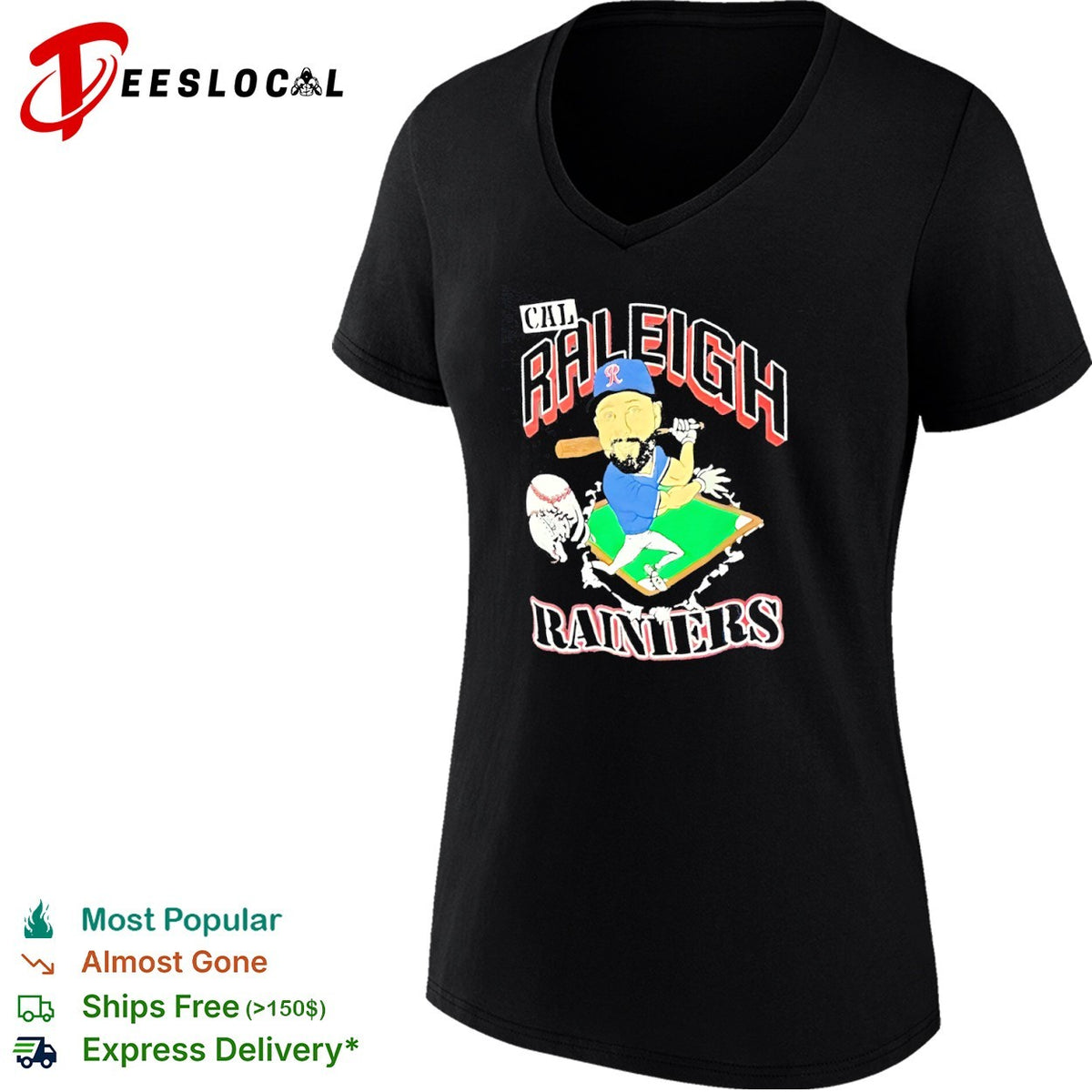 Cal Raleigh Tacoma Rainiers Minor League Baseball Caricature shirt
