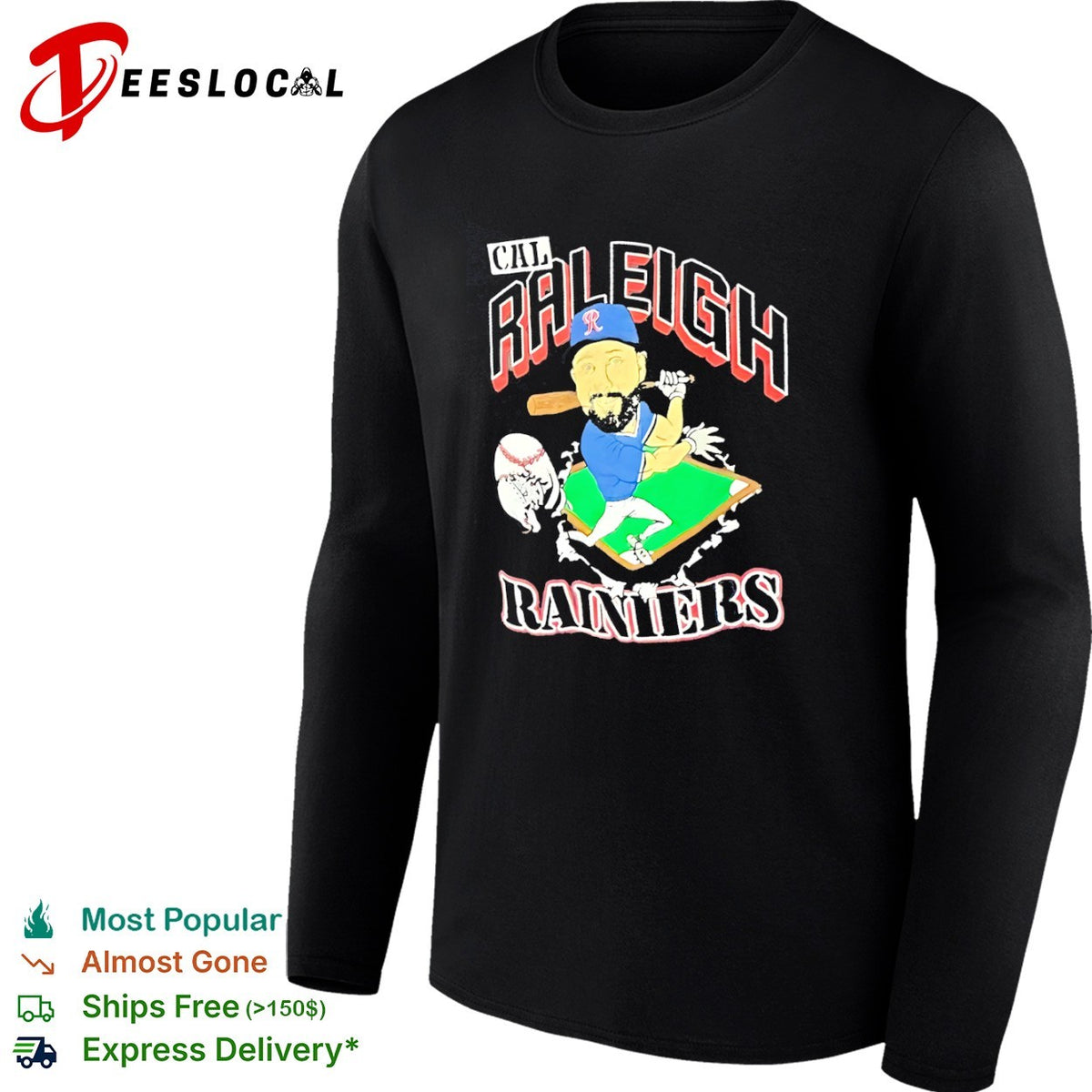 Cal Raleigh Tacoma Rainiers Minor League Baseball Caricature shirt