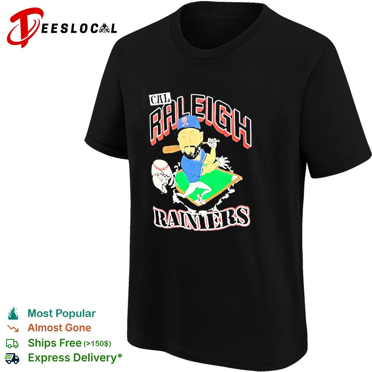 Cal Raleigh Tacoma Rainiers Minor League Baseball Caricature shirt