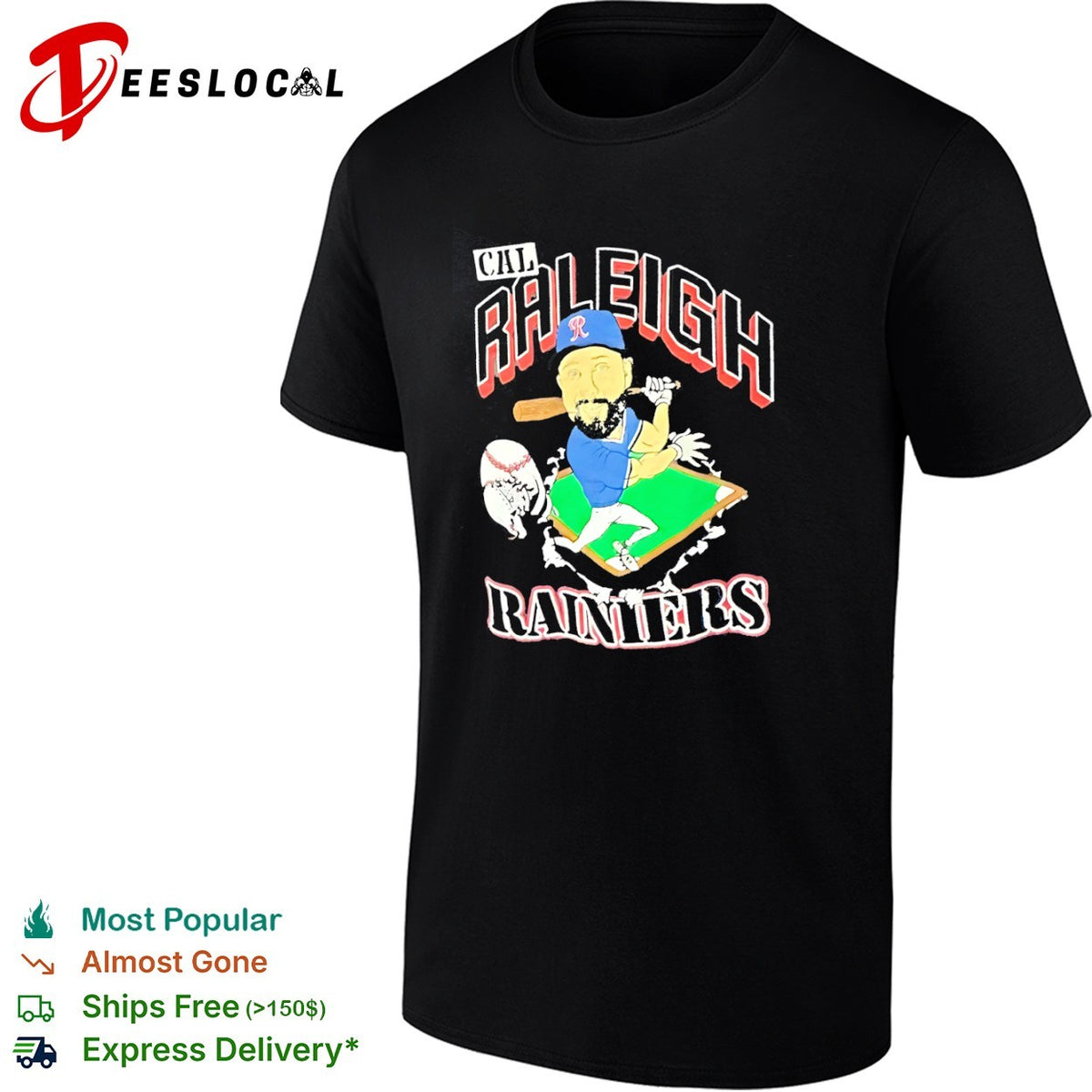Cal Raleigh Tacoma Rainiers Minor League Baseball Caricature shirt