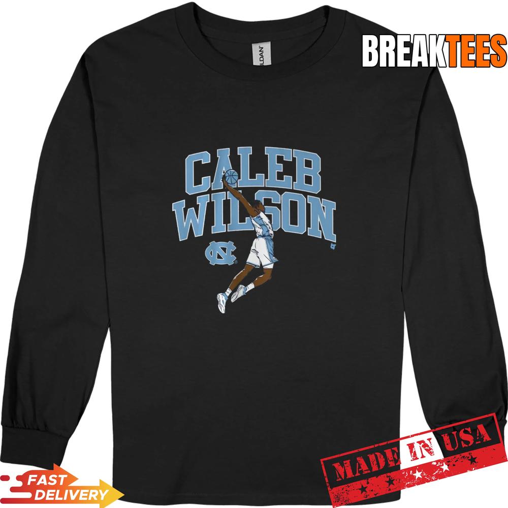 Caleb Wilson UNC Basketball Name Pose Graphic Shirt