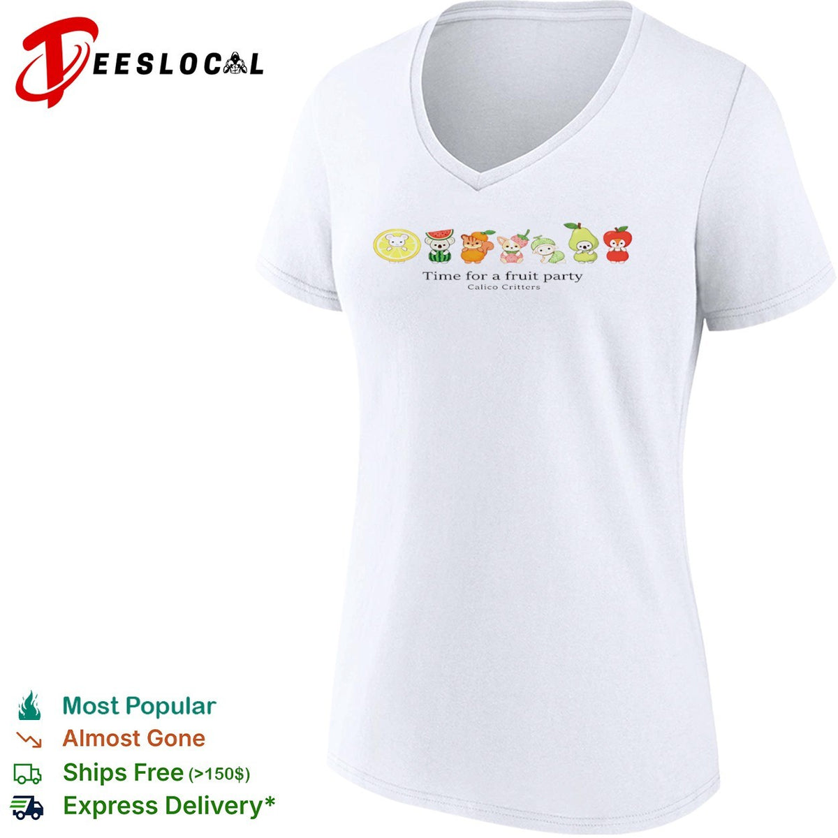 Calico Critters Time for a fruit party lemon watermelon orange strawberry melon shirt
