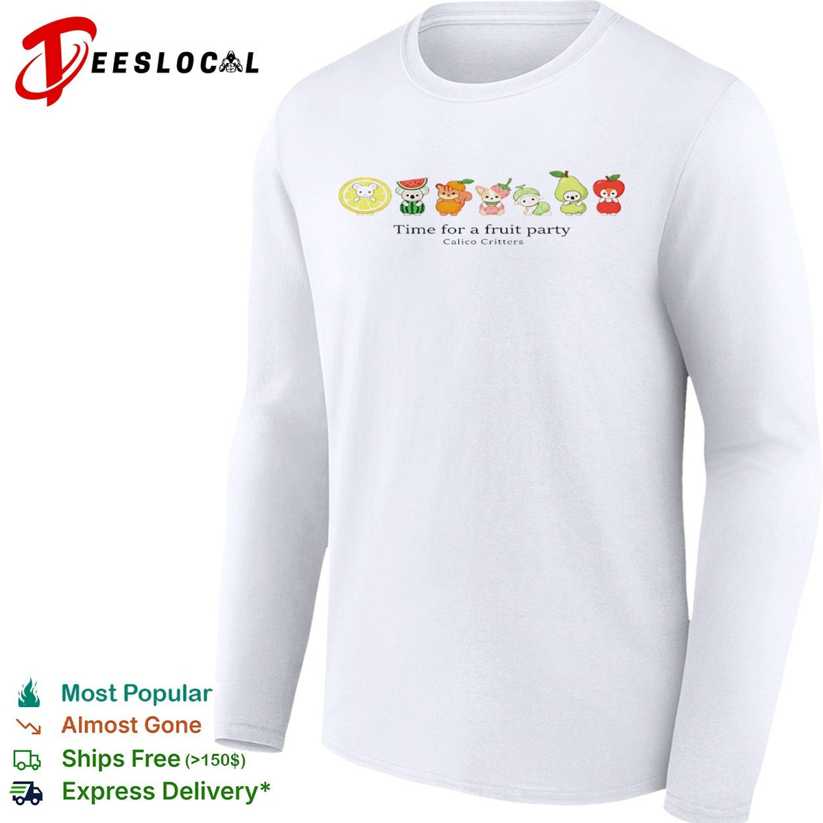 Calico Critters Time for a fruit party lemon watermelon orange strawberry melon shirt