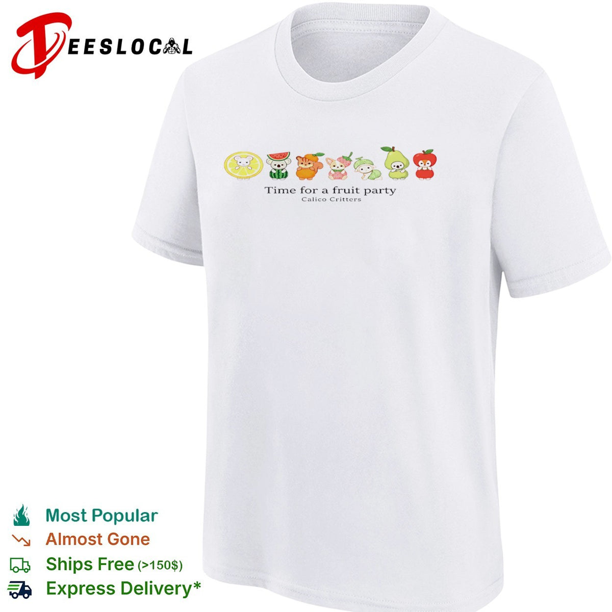 Calico Critters Time for a fruit party lemon watermelon orange strawberry melon shirt
