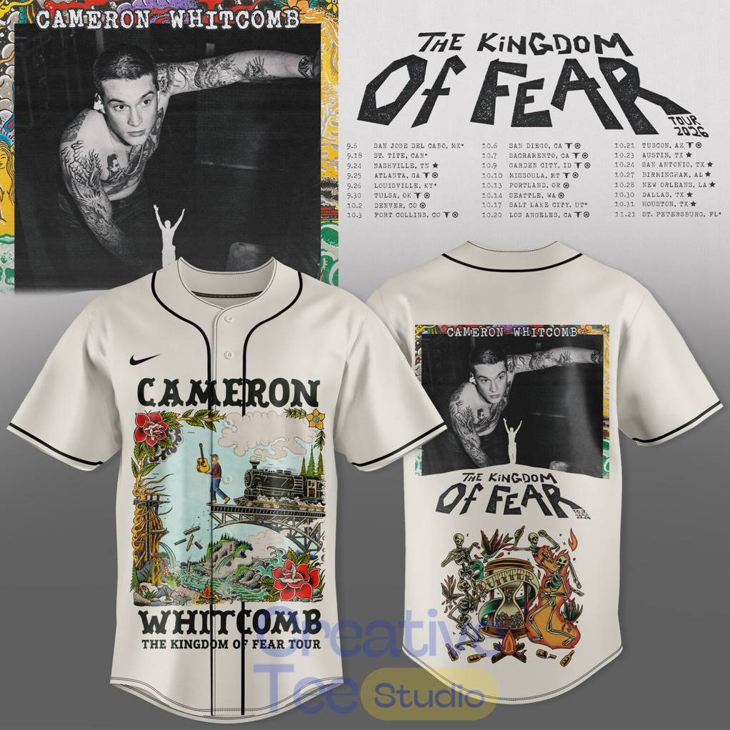 Cameron Whitcomb The Kingdom of Fear Tour 2026 Special Baseball Jersey