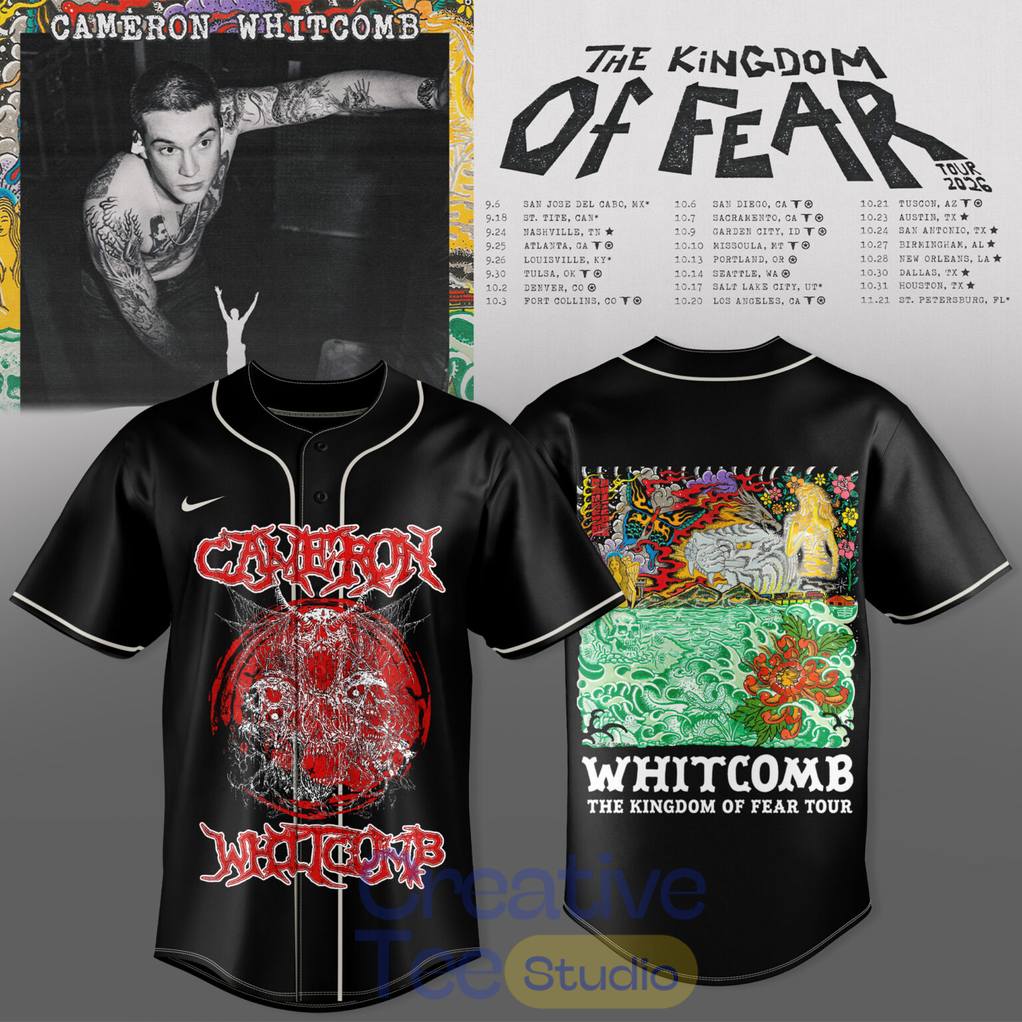 Cameron Whitcomb The Kingdom of Fear Tour 2026 Special Baseball Jersey