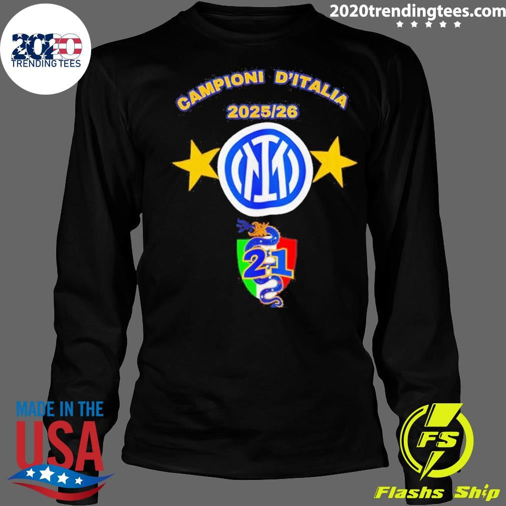 Campioni D’italia Inter Milan Serie A Champions 2025 26 Nerazzurri Logo Shirt