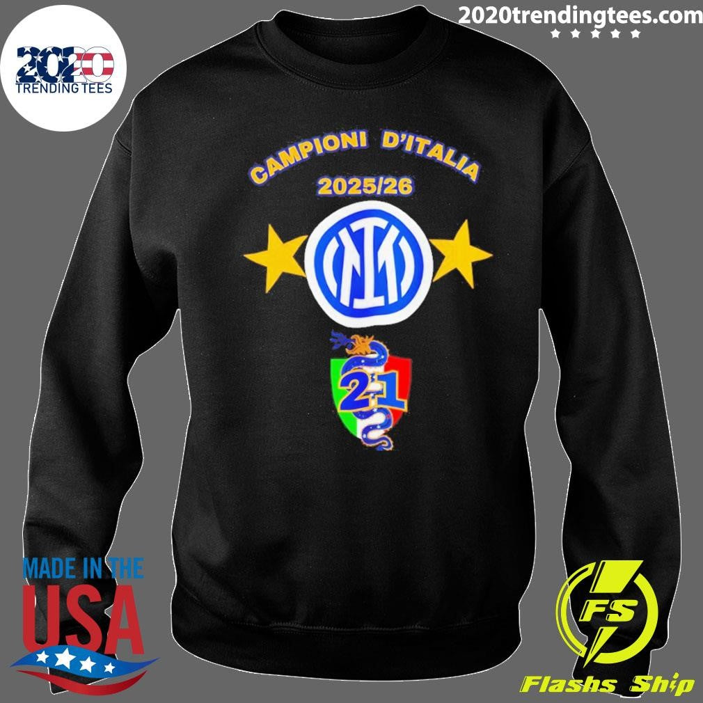Campioni D’italia Inter Milan Serie A Champions 2025 26 Nerazzurri Logo Shirt