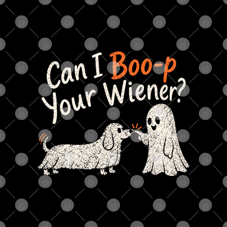 Can I Boo-p Your Wiener Dachshund Ghost Halloween T Shirt