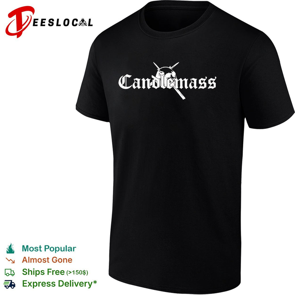 Candlemass Band Logo with Skull and Crossed Swords Doom Metal Music Band shirt