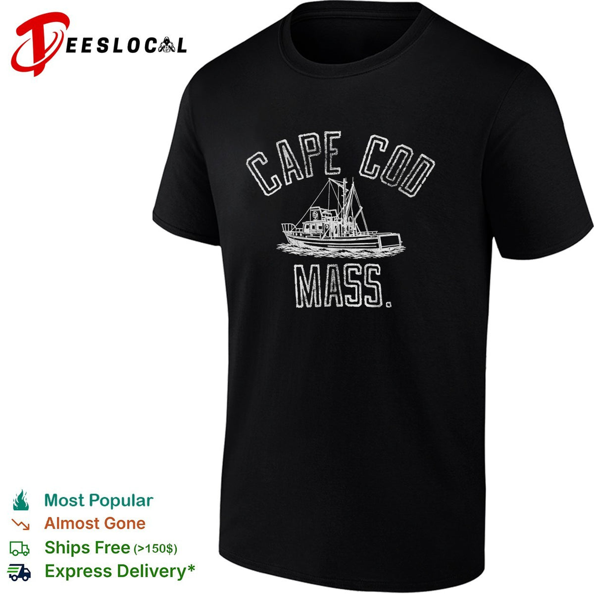Cape Cod Mass boat nautical coastal vintage shirt