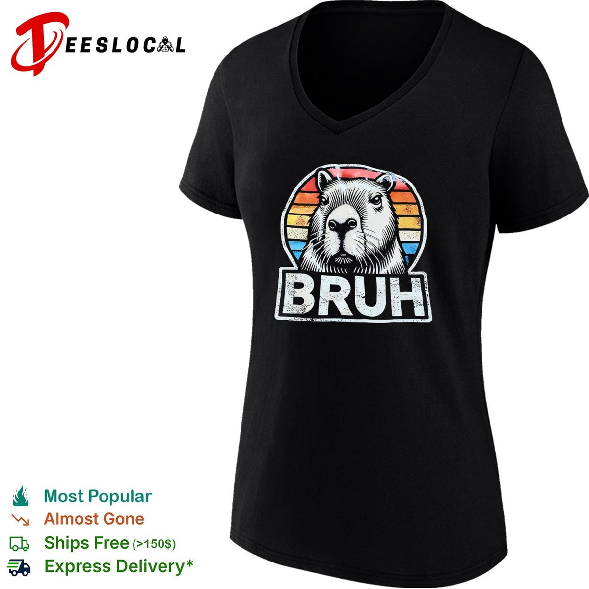 Capybara Bruh Sunset Animal shirt