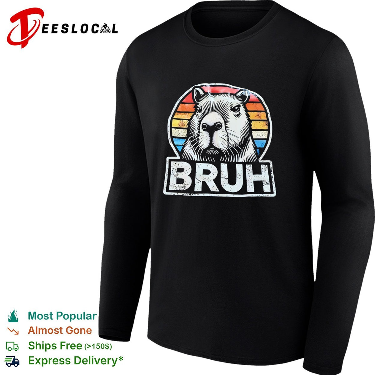 Capybara Bruh Sunset Animal shirt