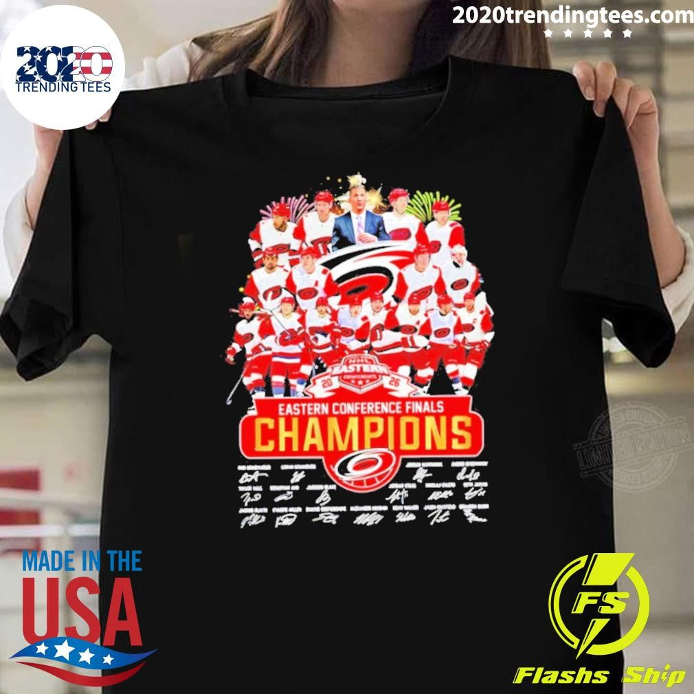 Carolina Hurricanes 2026 Nhl Eastern Conference Champions Autographed Shirt