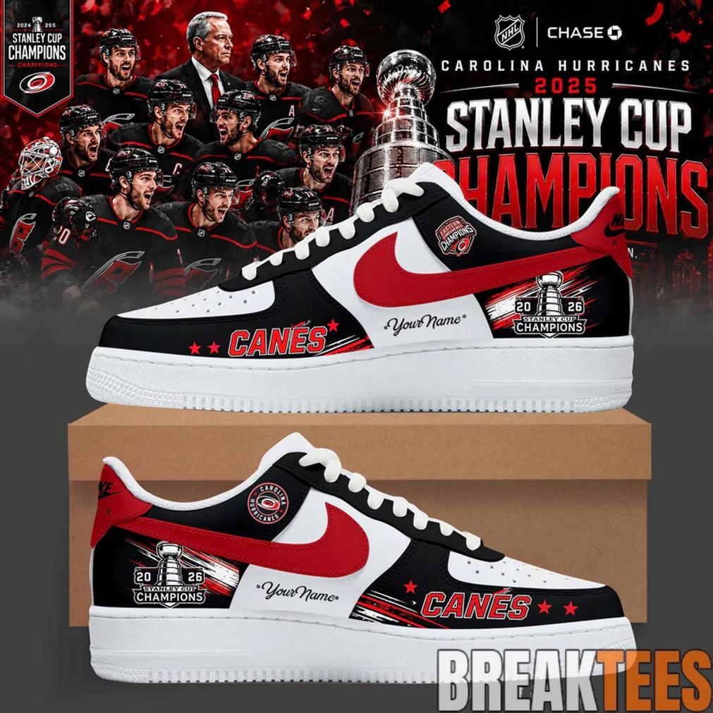 Carolina Hurricanes 2026 Stanley Cup Champions Limited Custom Name Air Force 1 Shoes