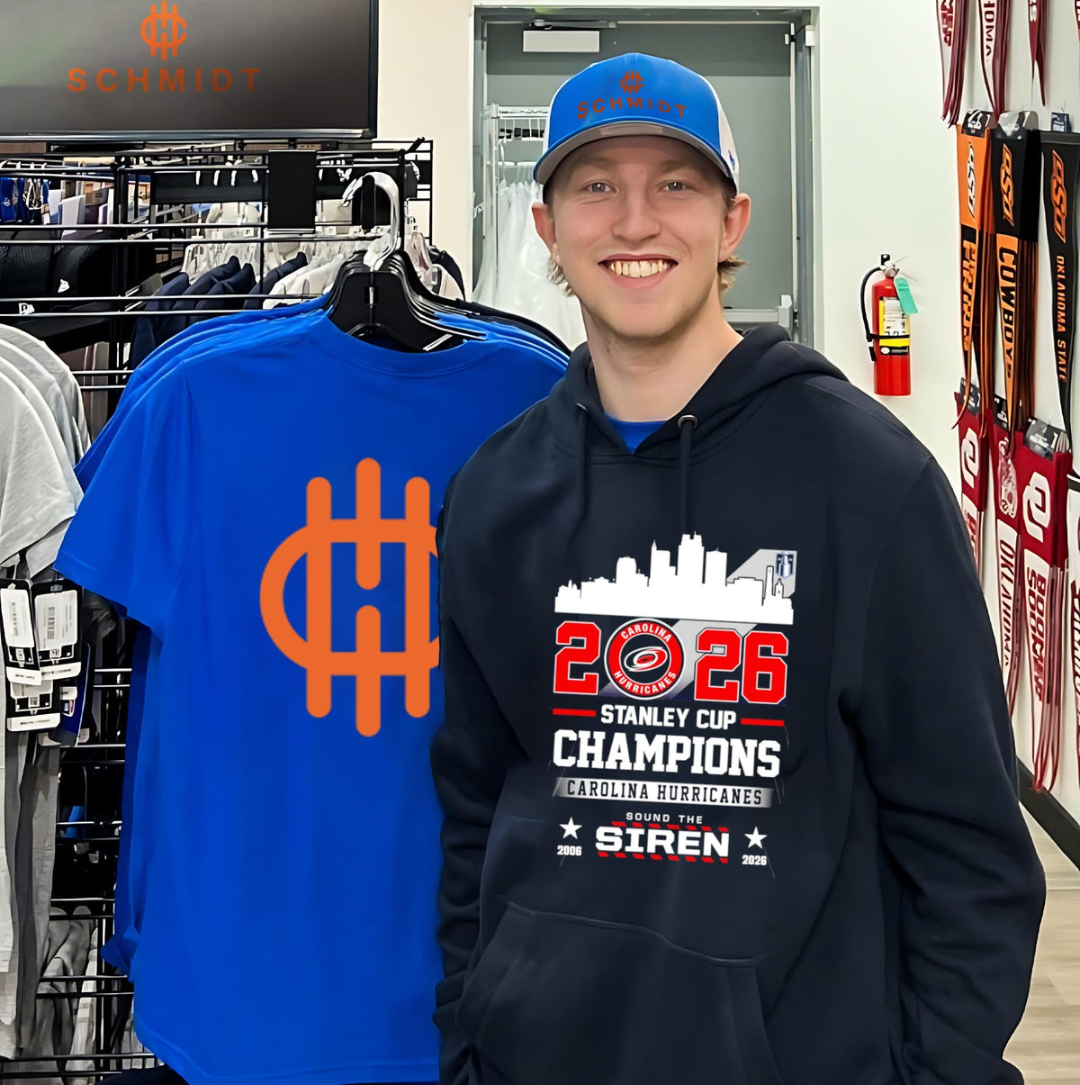 Carolina Hurricanes 2026 Stanley Cup Champions Sound The Siren skyline shirt