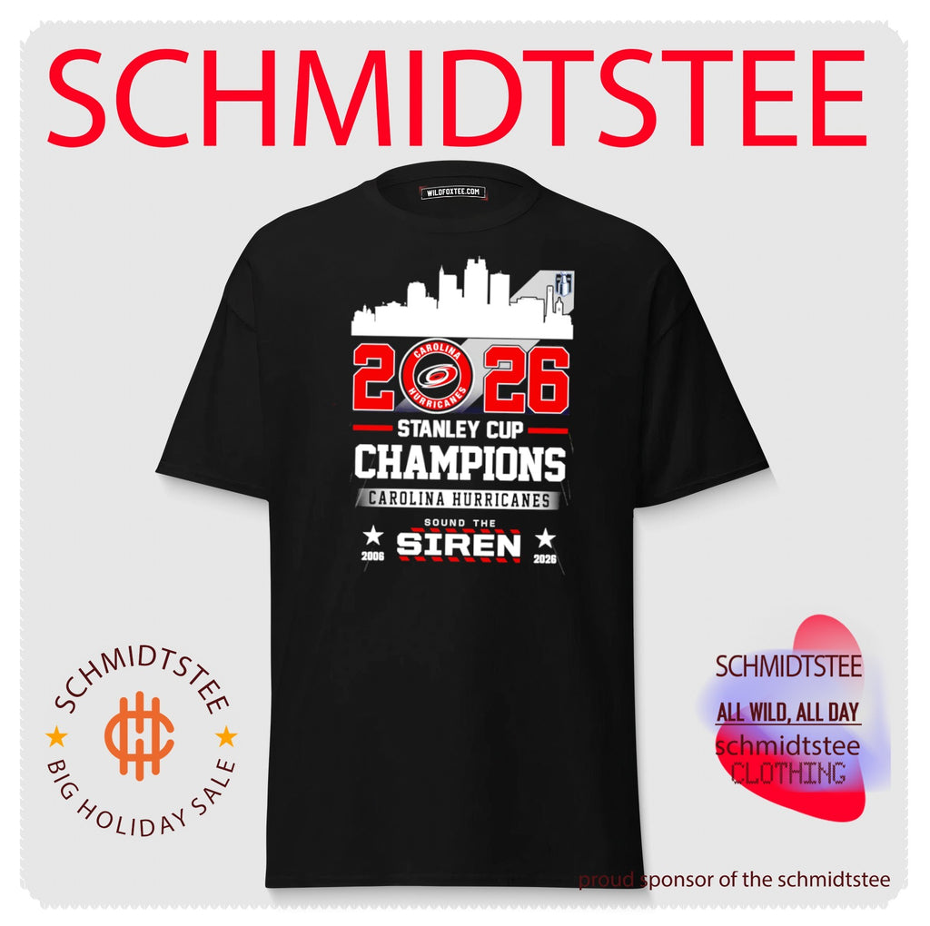 Carolina Hurricanes 2026 Stanley Cup Champions Sound The Siren skyline shirt