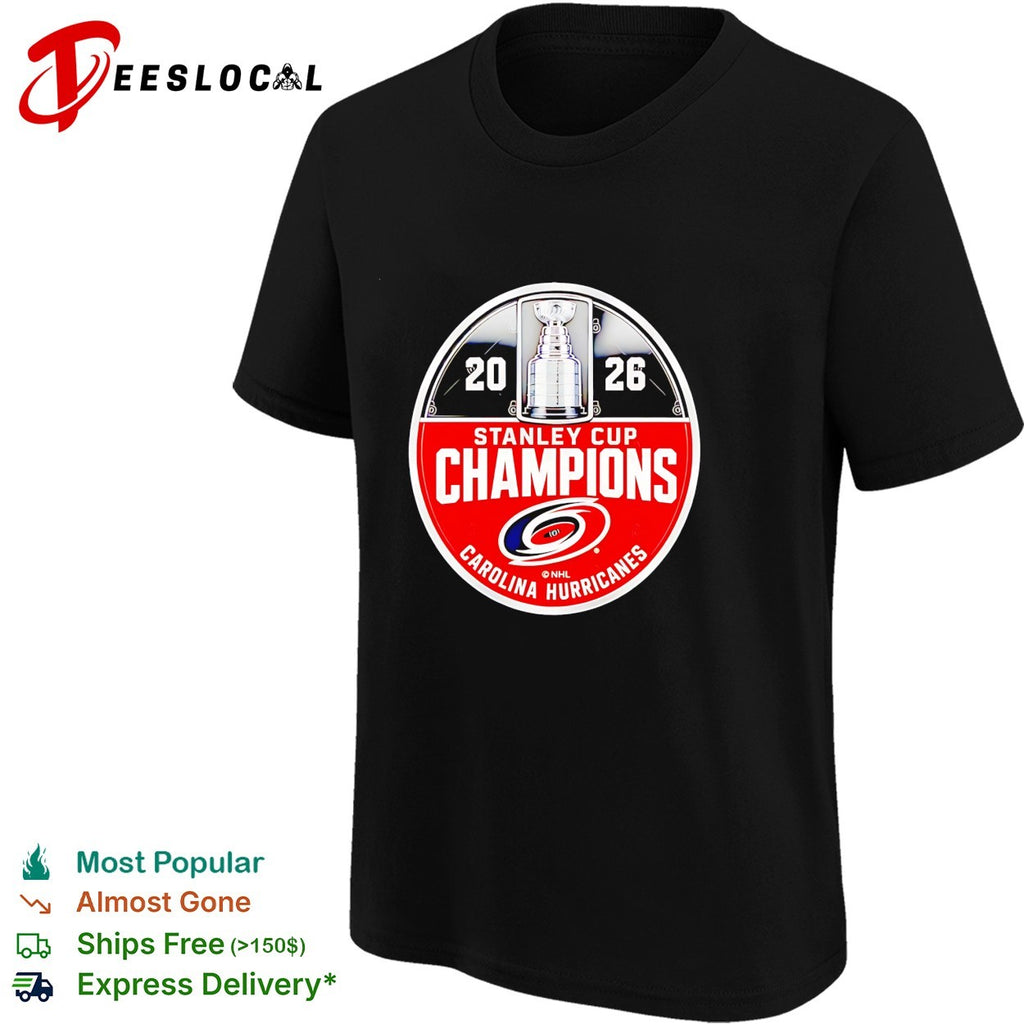 Carolina Hurricanes 2026 Stanley Cup Champions circle logo shirt