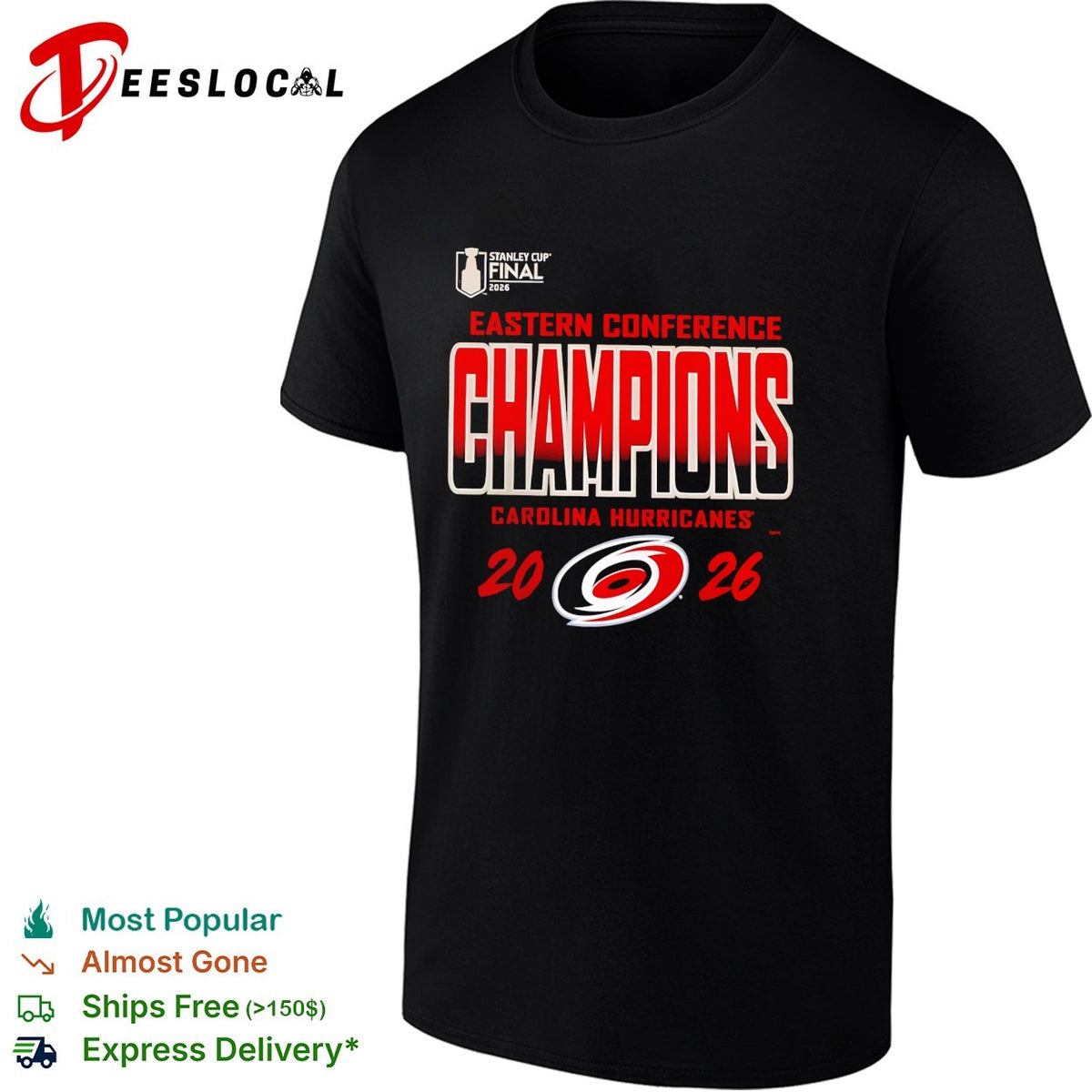 Carolina Hurricanes Eastern Conference Champions 2026 Stanley Cup Final official bold text shirt