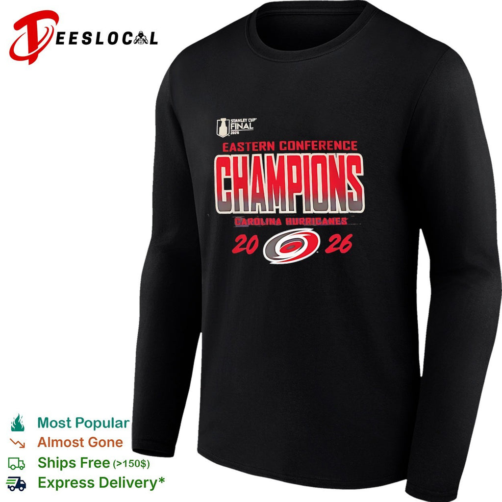 Carolina Hurricanes Eastern Conference Champs 2026 NHL Final bold fan text shirt