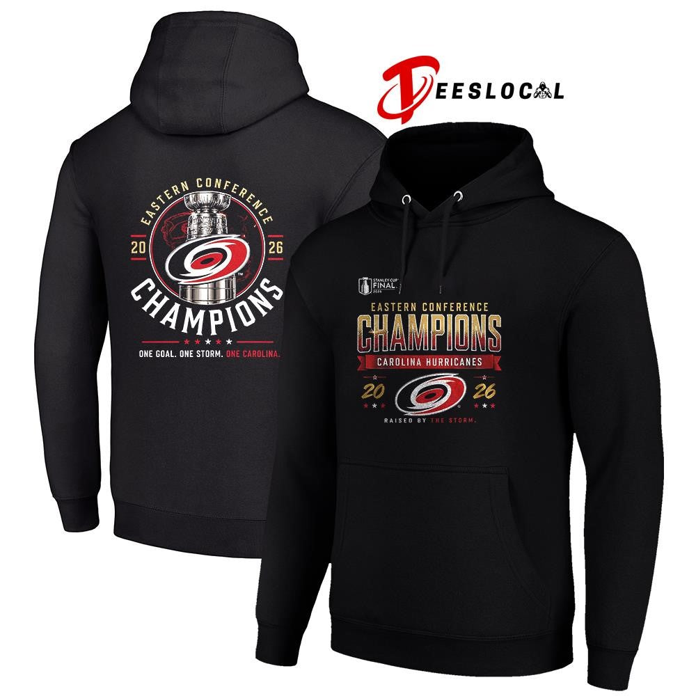 Carolina Hurricanes Eastern Conference final celebration raised by the Storm trophy shirt