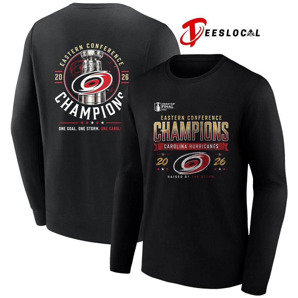 Carolina Hurricanes Eastern Conference final celebration raised by the Storm trophy shirt