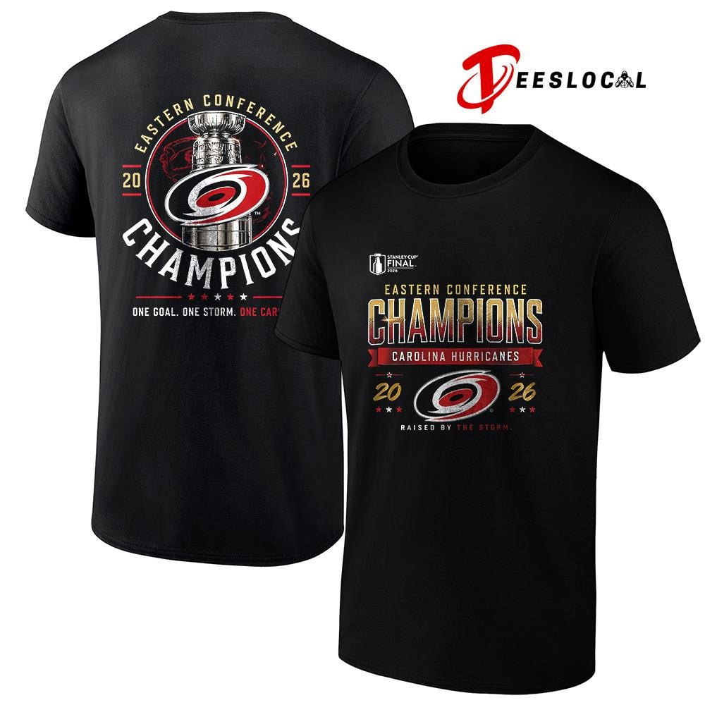 Carolina Hurricanes Eastern Conference final celebration raised by the Storm trophy shirt