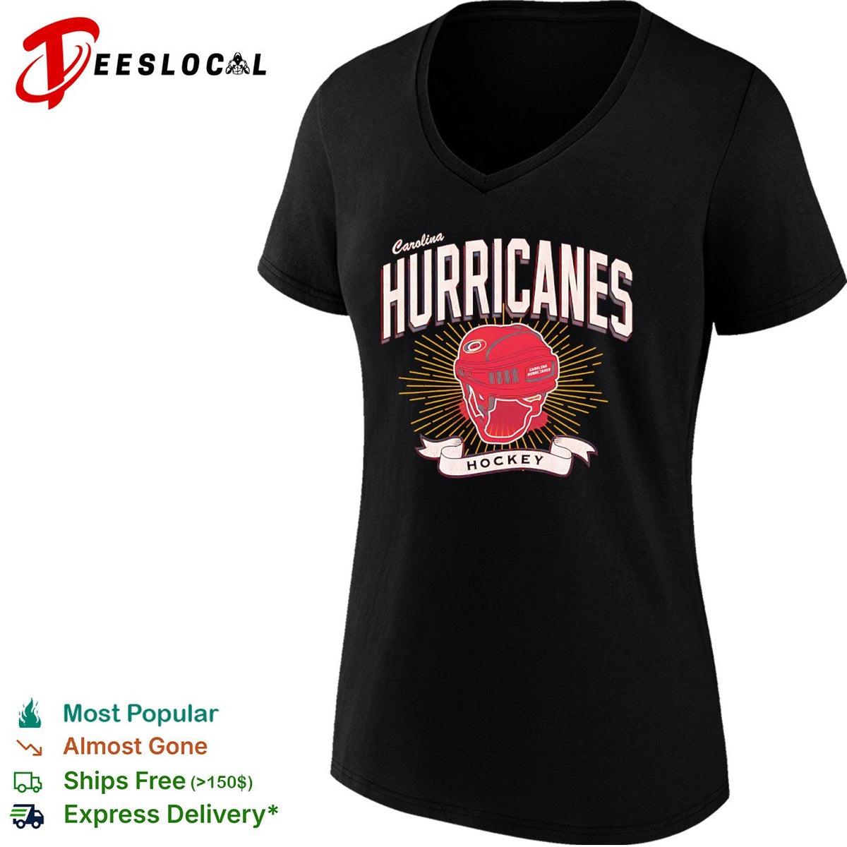 Carolina Hurricanes Hockey Team Logo with Helmet shirt