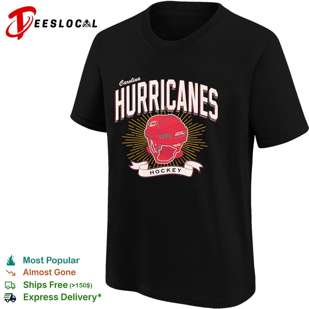 Carolina Hurricanes Hockey Team Logo with Helmet shirt