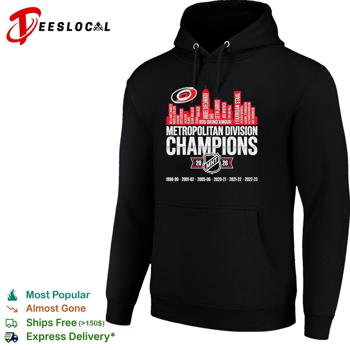 Carolina Hurricanes Metropolitan Division Champions Rod Brind Amour 2026 shirt