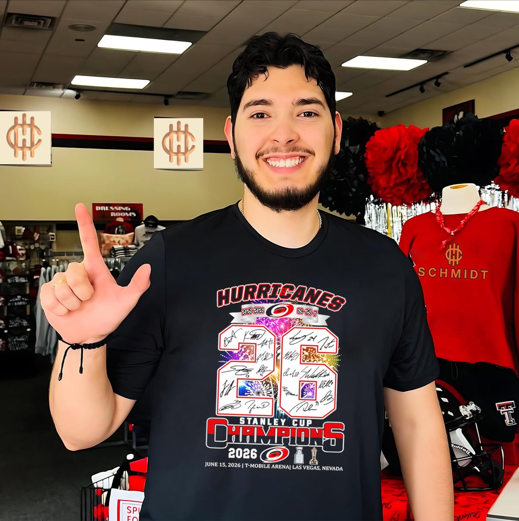 Carolina Hurricanes hockey 2025 2026 Stanley Cup Champions 26 69-25-7 signature shirt