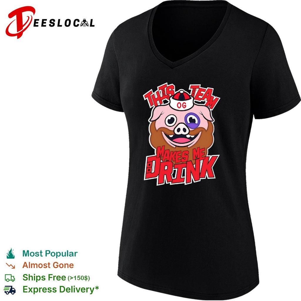 Carolina Hurricanes ice hog This Team Makes Me Drink shirt