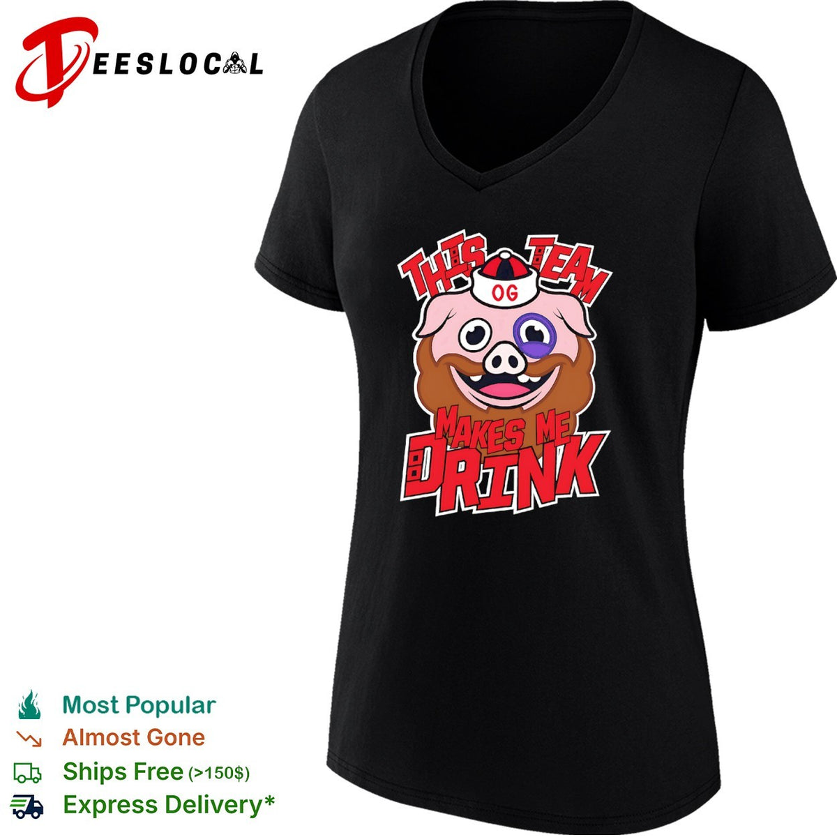 Carolina Hurricanes ice hog This Team Makes Me Drink shirt