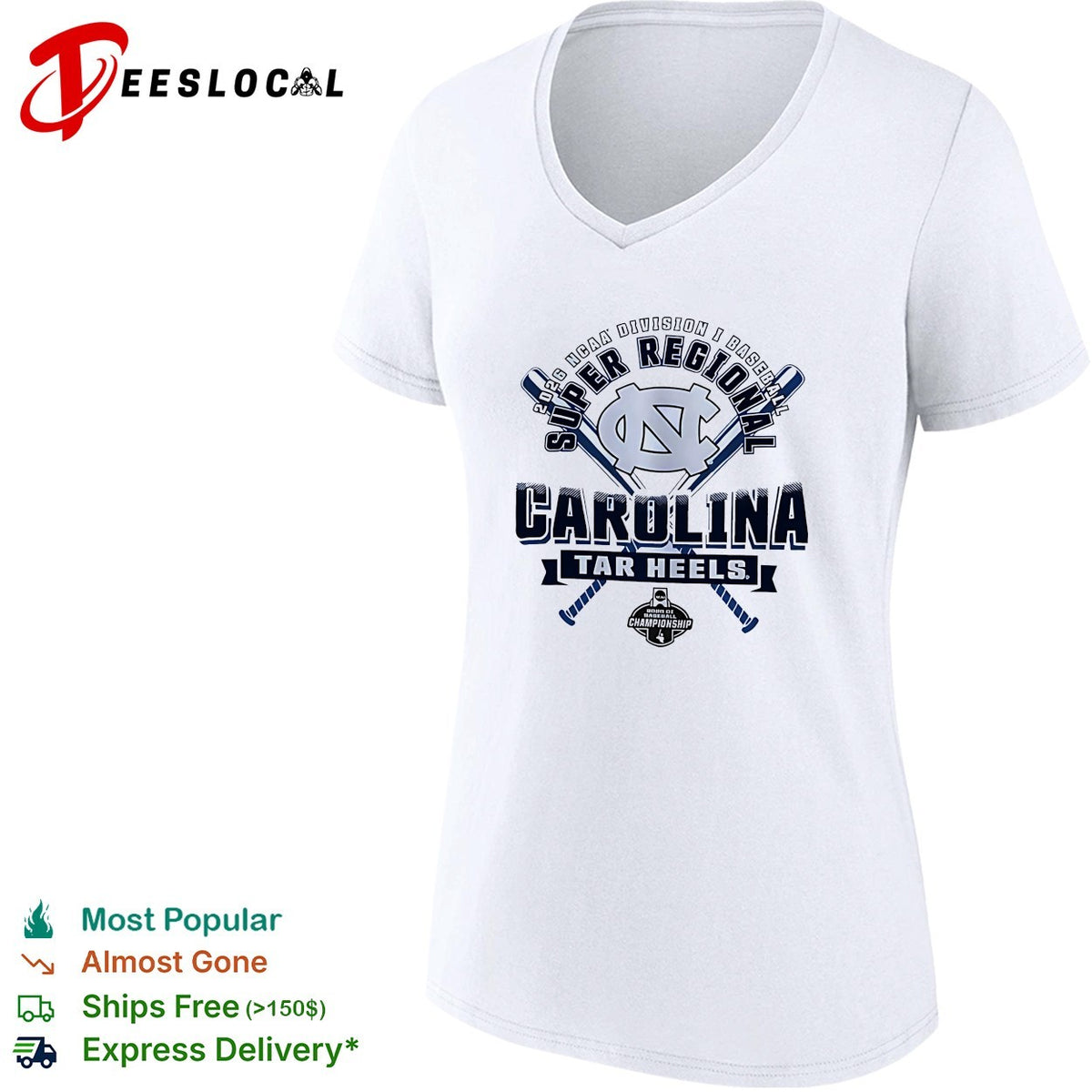 Carolina Tar Heels 2026 NCAA Division I Baseball Super Regional Championship shirt