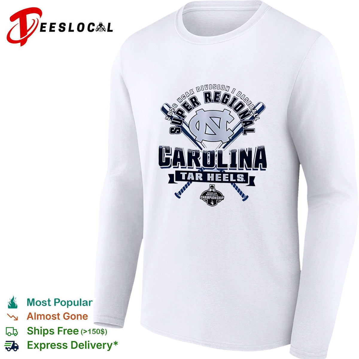 Carolina Tar Heels 2026 NCAA Division I Baseball Super Regional Championship shirt