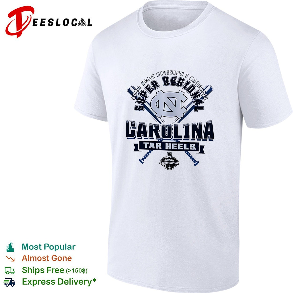 Carolina Tar Heels 2026 NCAA Division I Baseball Super Regional Championship shirt