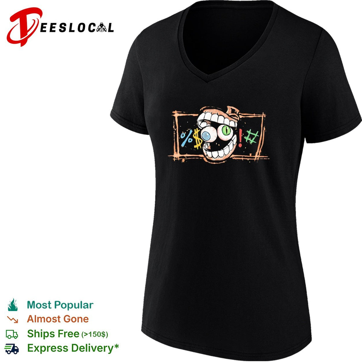 Cartoon Eyeball Mouth Symbols Swearing Cursing Comic shirt