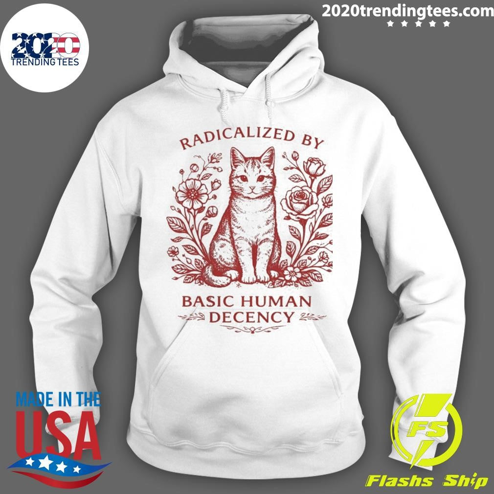 Cat Roses Radical Human Decency Vintage Shirt