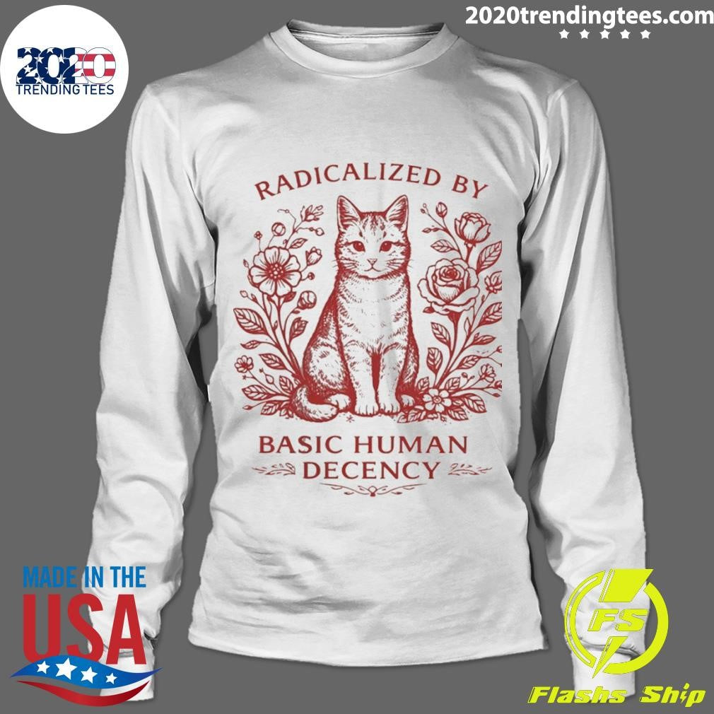 Cat Roses Radical Human Decency Vintage Shirt