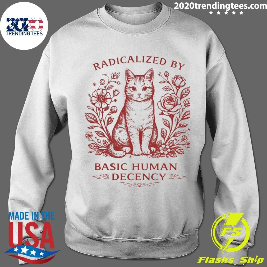 Cat Roses Radical Human Decency Vintage Shirt