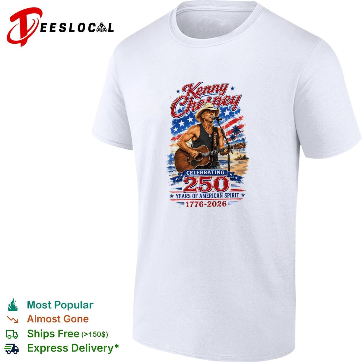Celebrating 250 years of American spirit guitarist portrait flag poster shirt