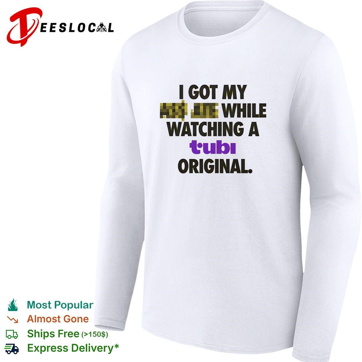 Censored joke streaming original humor bold text shirt