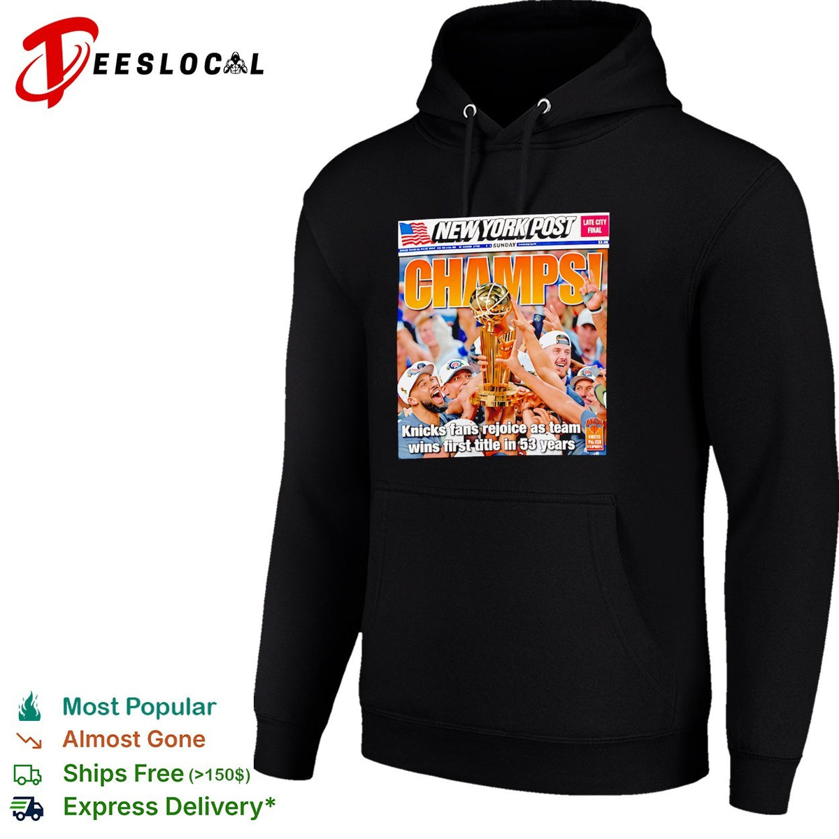Champs newspaper front page basketball celebration shirt